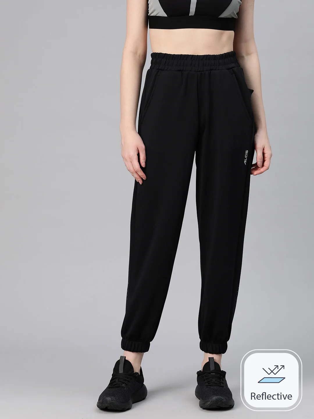 Modern Cut Transitional Style Alcis Women Solid Regular-Fit Joggers