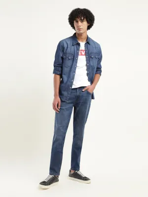 Men's 512 Blue Slim Tapered Fit Mid Rise Jeans Go-To Garment All Time Basic