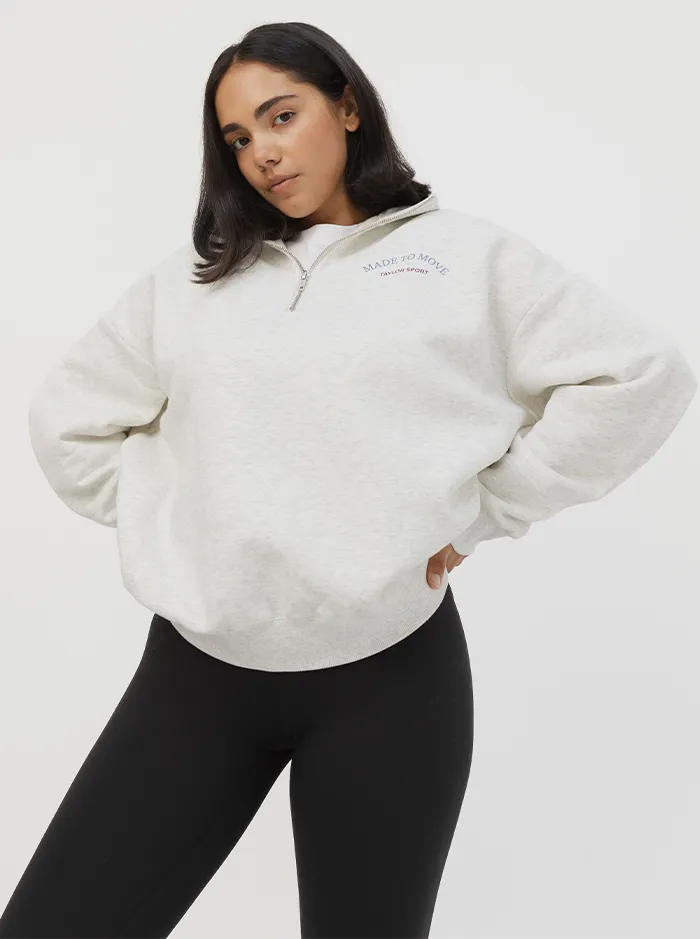 Feminine Style Quarter Zip In Cloud
