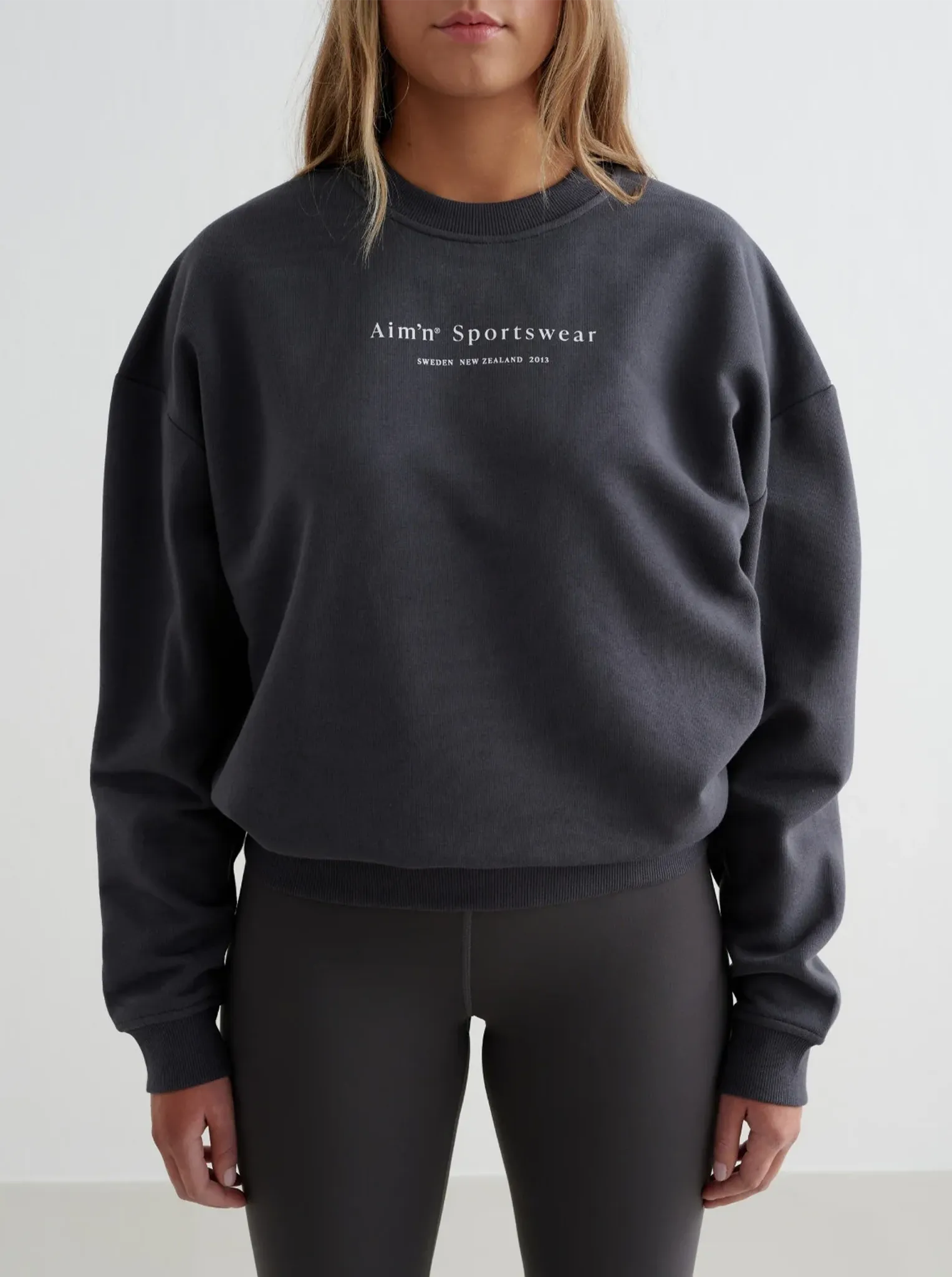 Shadow Grey Serif Sweatshirt sweatshirt material