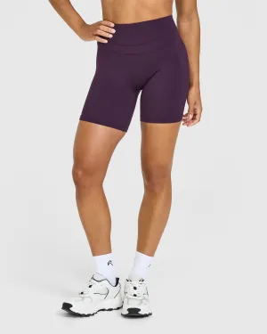 Abrasion Resistant Fabric Unified High Waisted Shorts White Logo 6" | Blackberry Purple WindResistantWeave holiday apparel