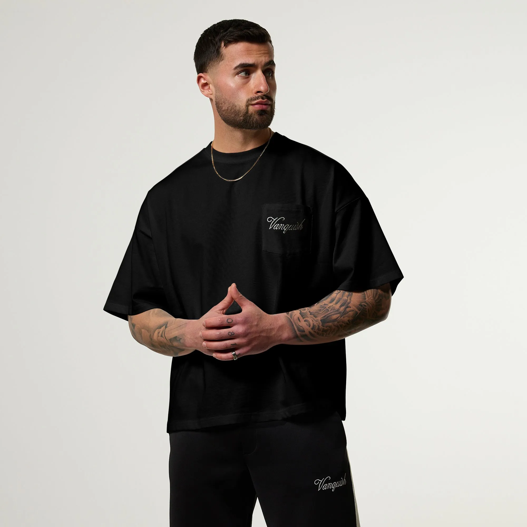 Modern Wear Floral freshness Vanquish Off Season Black Oversized Boxy Pocket T Shirt