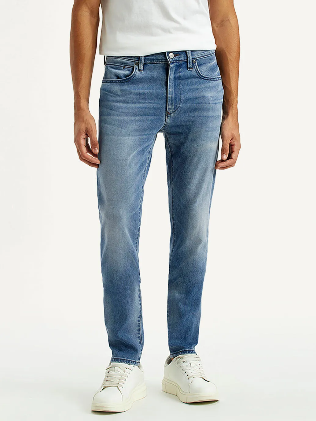 Laidback Style Casual Wear Men's Redloop 512 Indigo Slim Tapered Fit Mid Rise Jeans