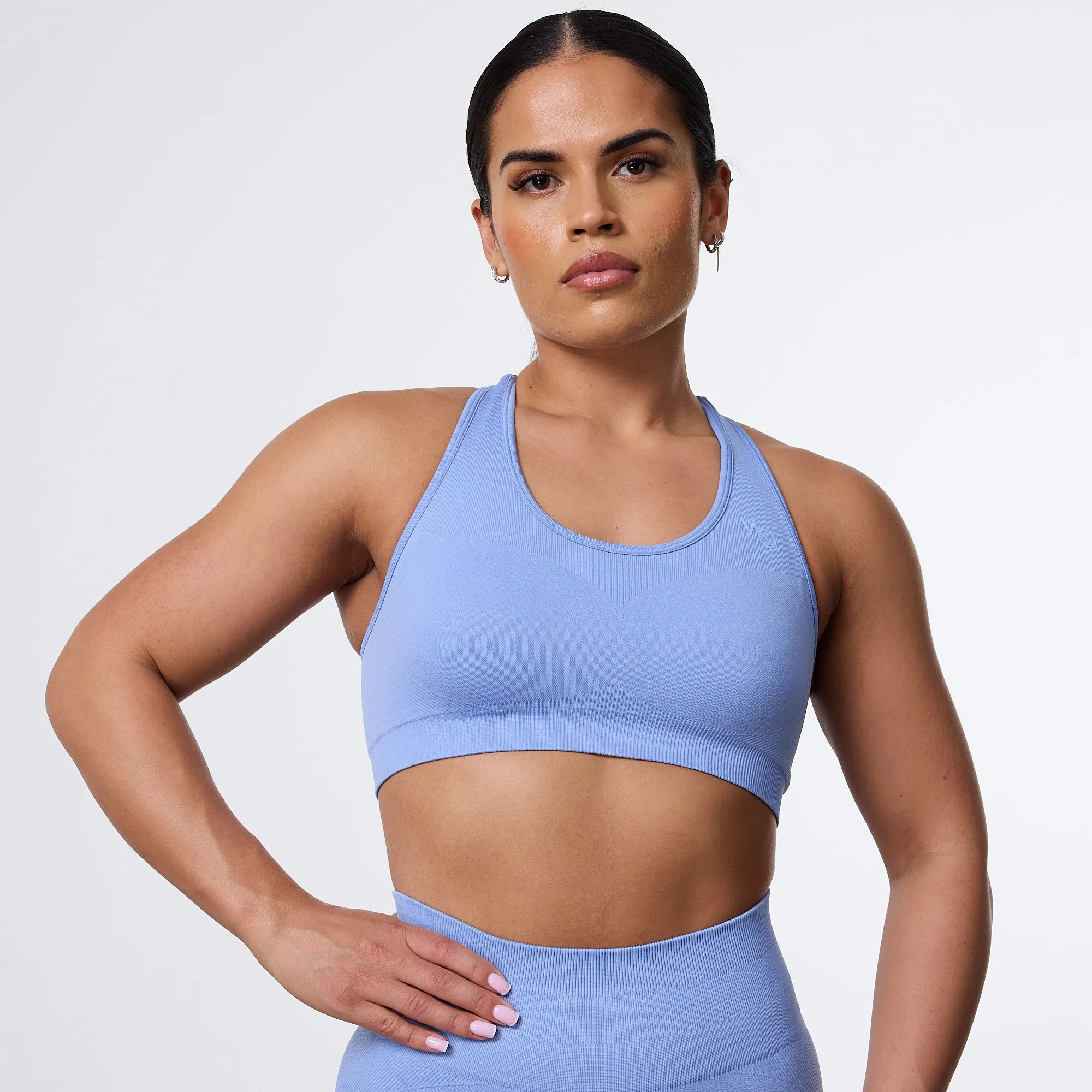 Vanquish Elevate Seamless Sky Blue Support Bra Non-Slip Support Matching Set