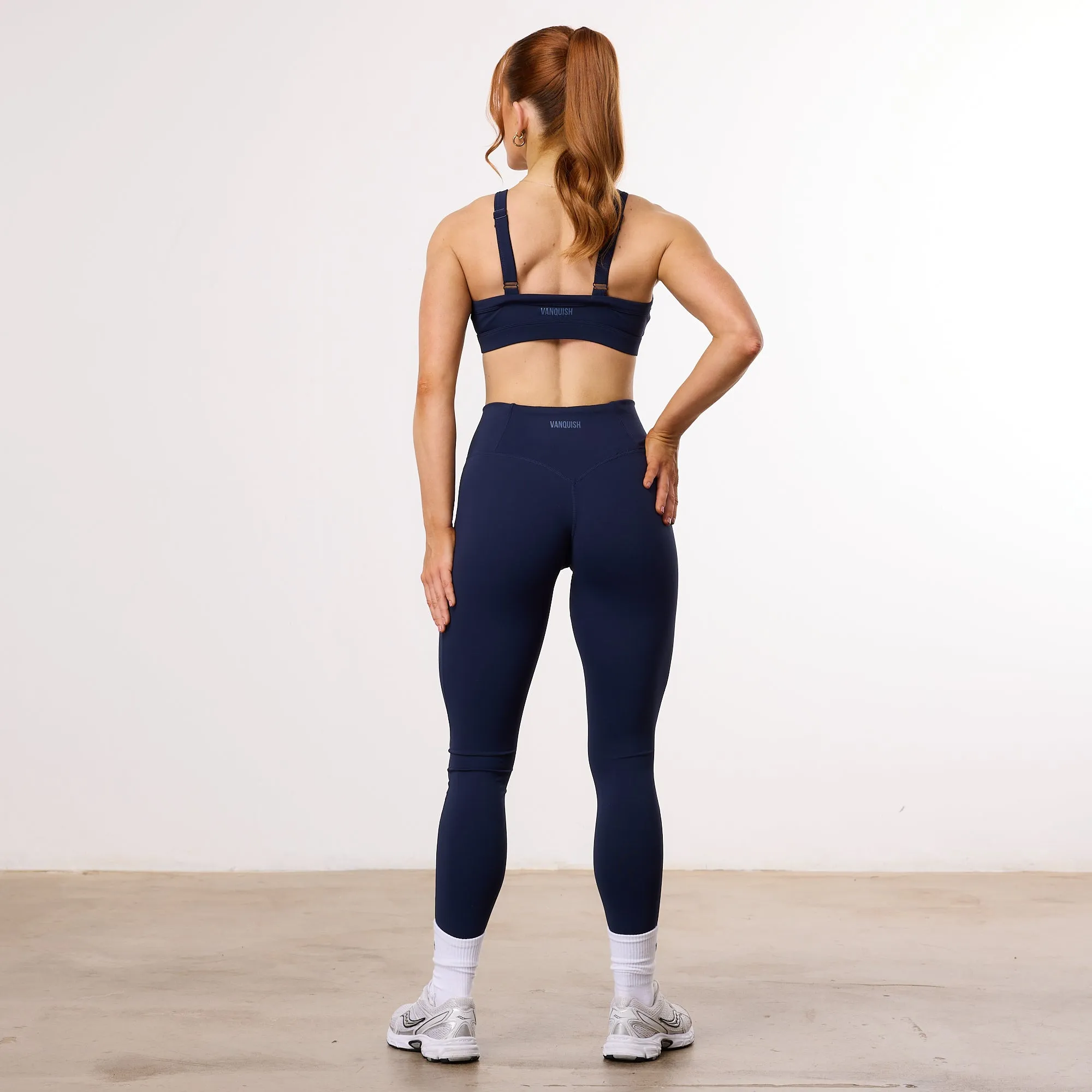 Extra Padding Option Vanquish Enhance Navy Blue Crop Tank Bra