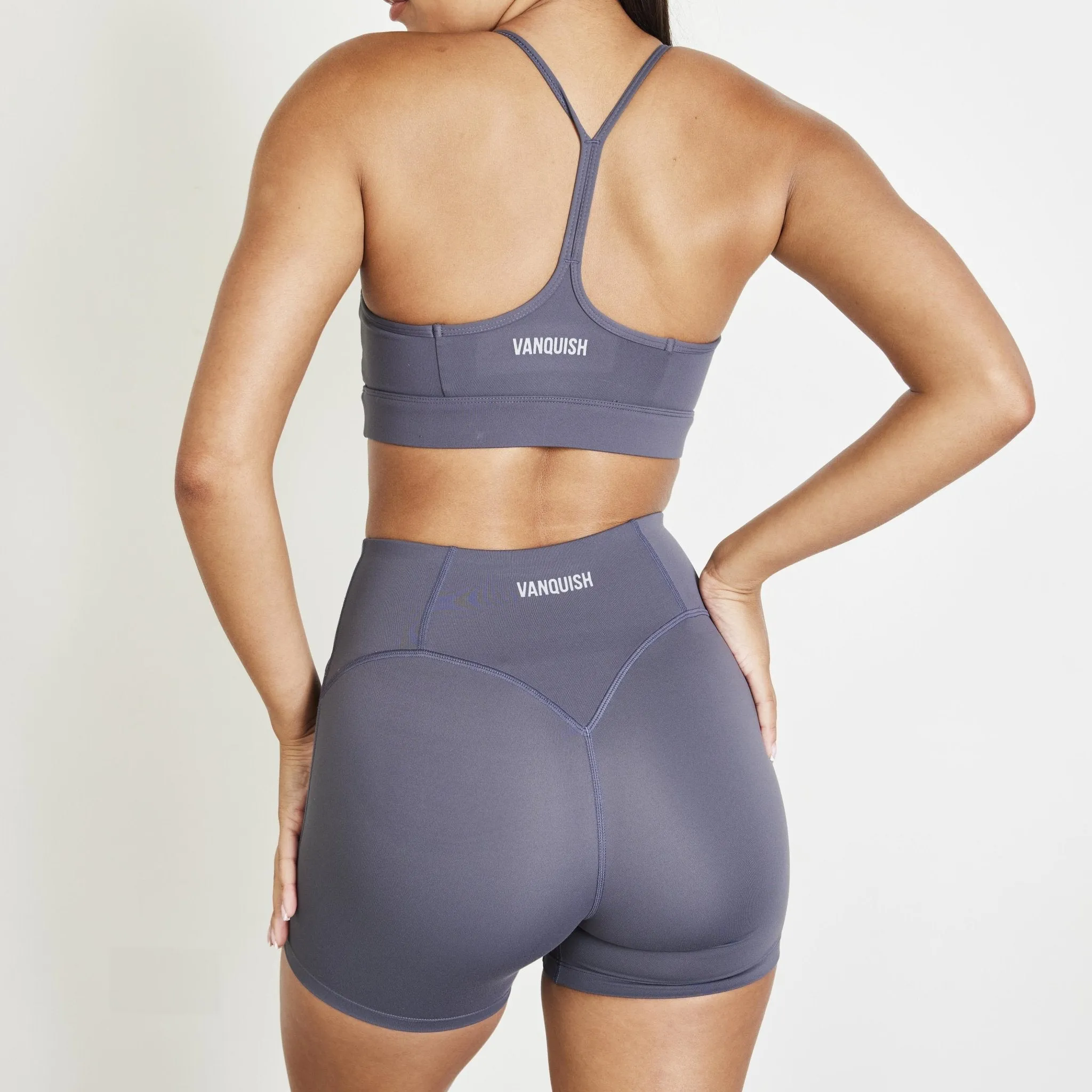 Topstitching seams Vanquish Evolve Charcoal Grey Low Support Bra