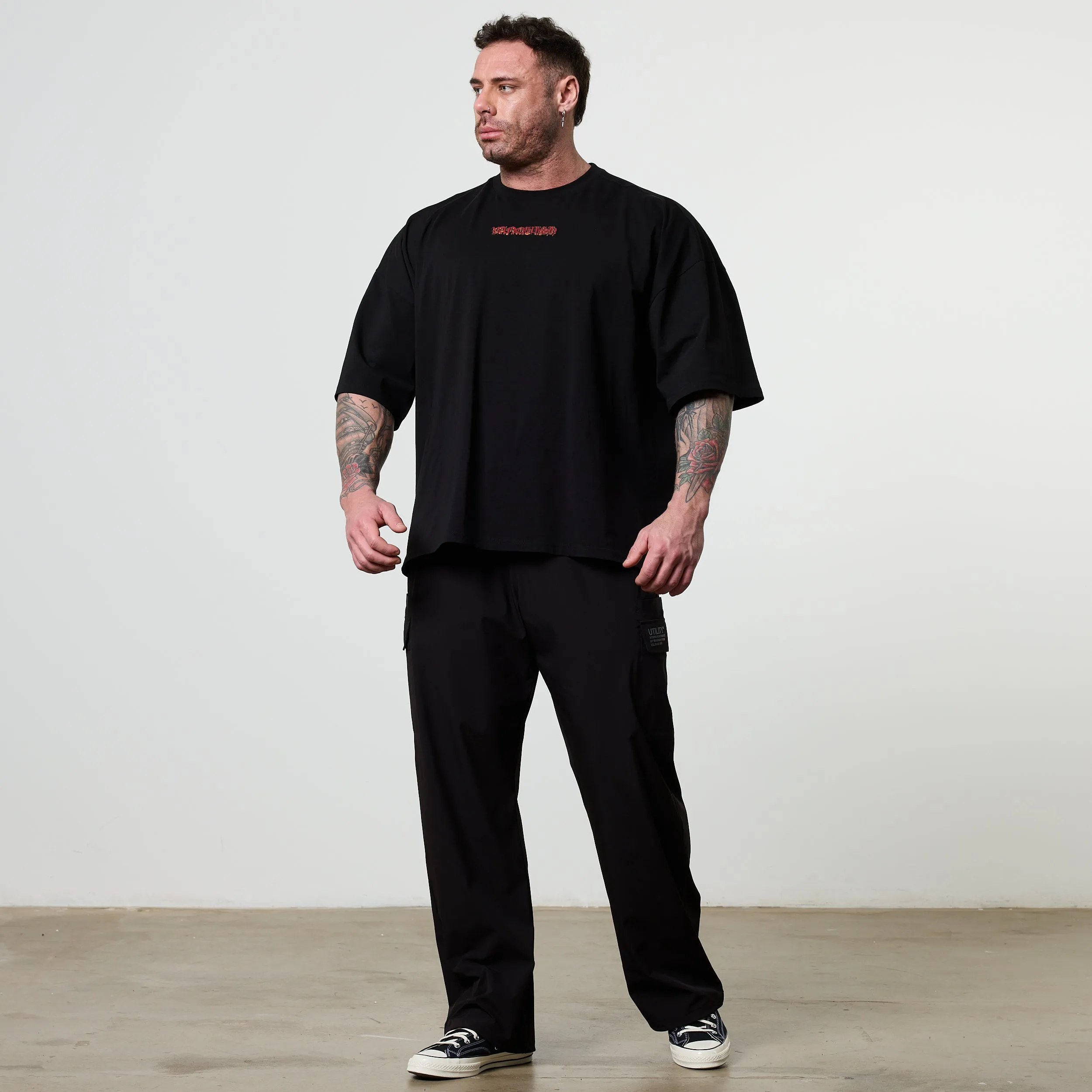 Vanquish Olympus Black Cerberus Oversized Boxy T Shirt Minimal Fashion