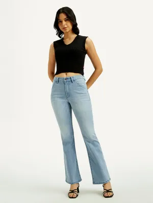 Daily Basic Effortless Choice Women's Redloop 726 Light Indigo Flared Fit High Rise Jeans
