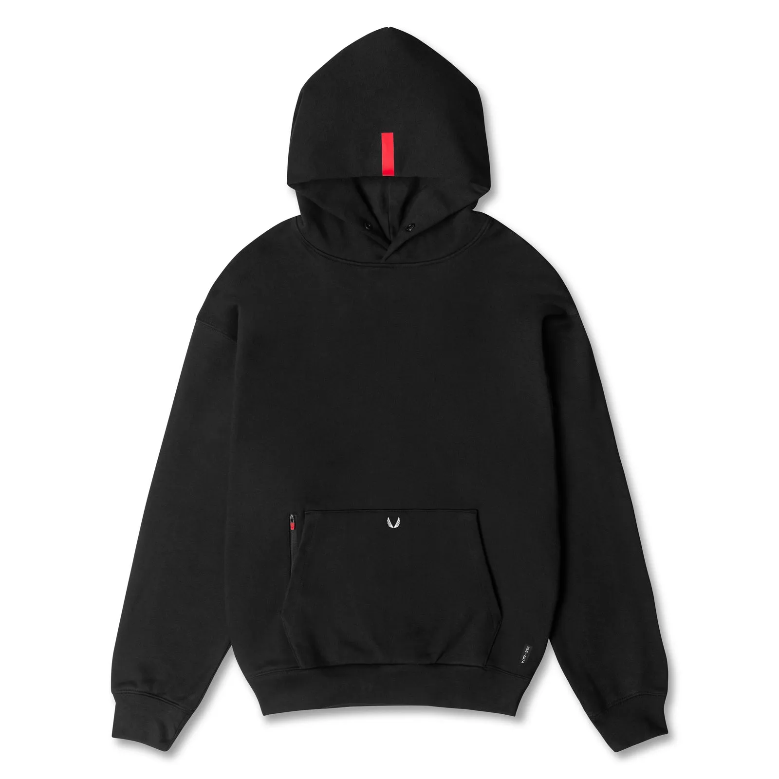 Lightweight Warmth 0874. Tech-Terry? Zip Pocket Hoodie - Black/White "OTWR"