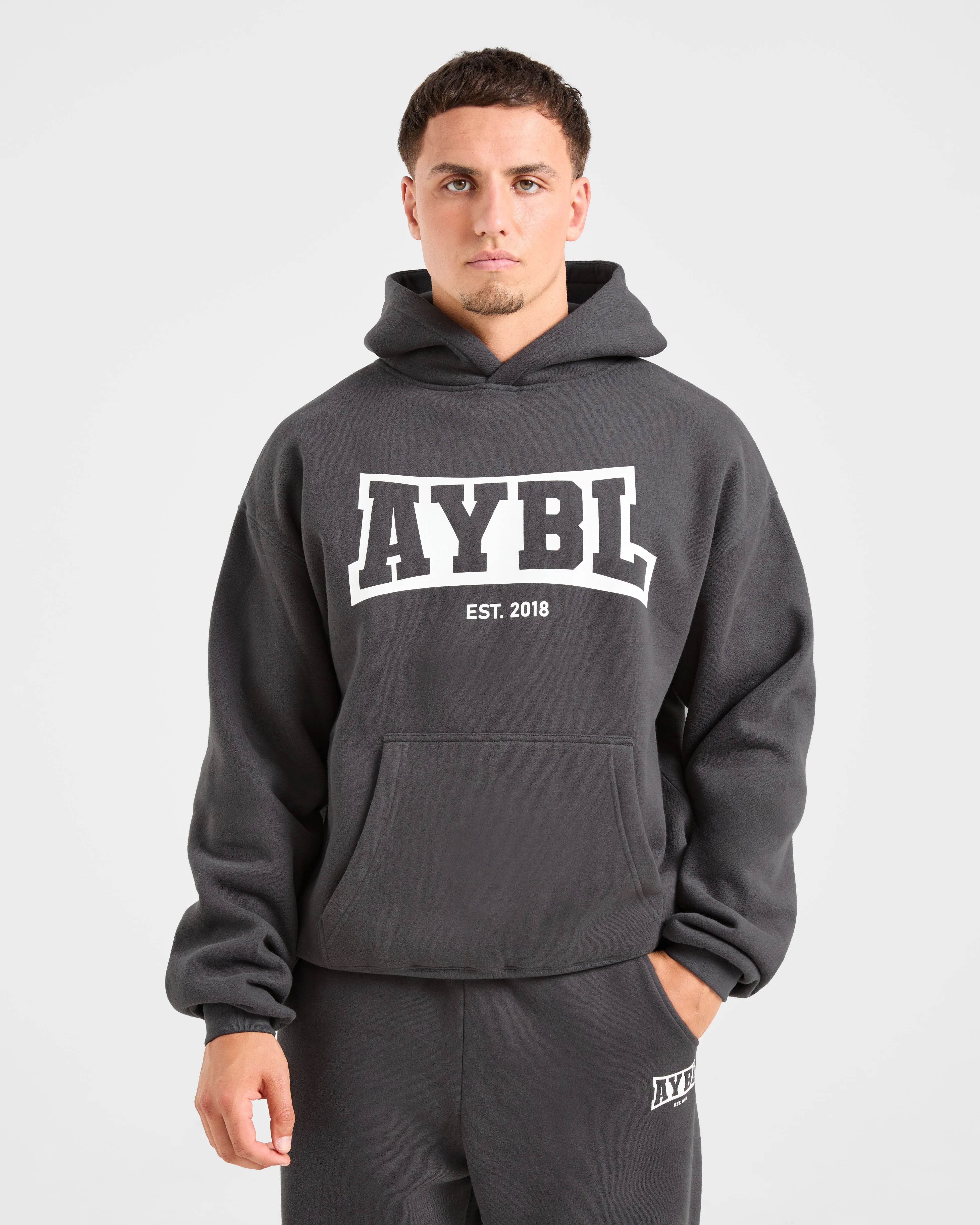 Quick Dry Material Academy Oversized Hoodie - Charcoal