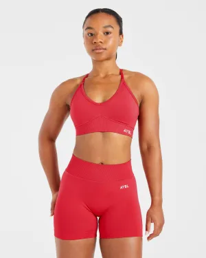 Adapt Seamless Sports Bra - Salsa Red Racerback Style