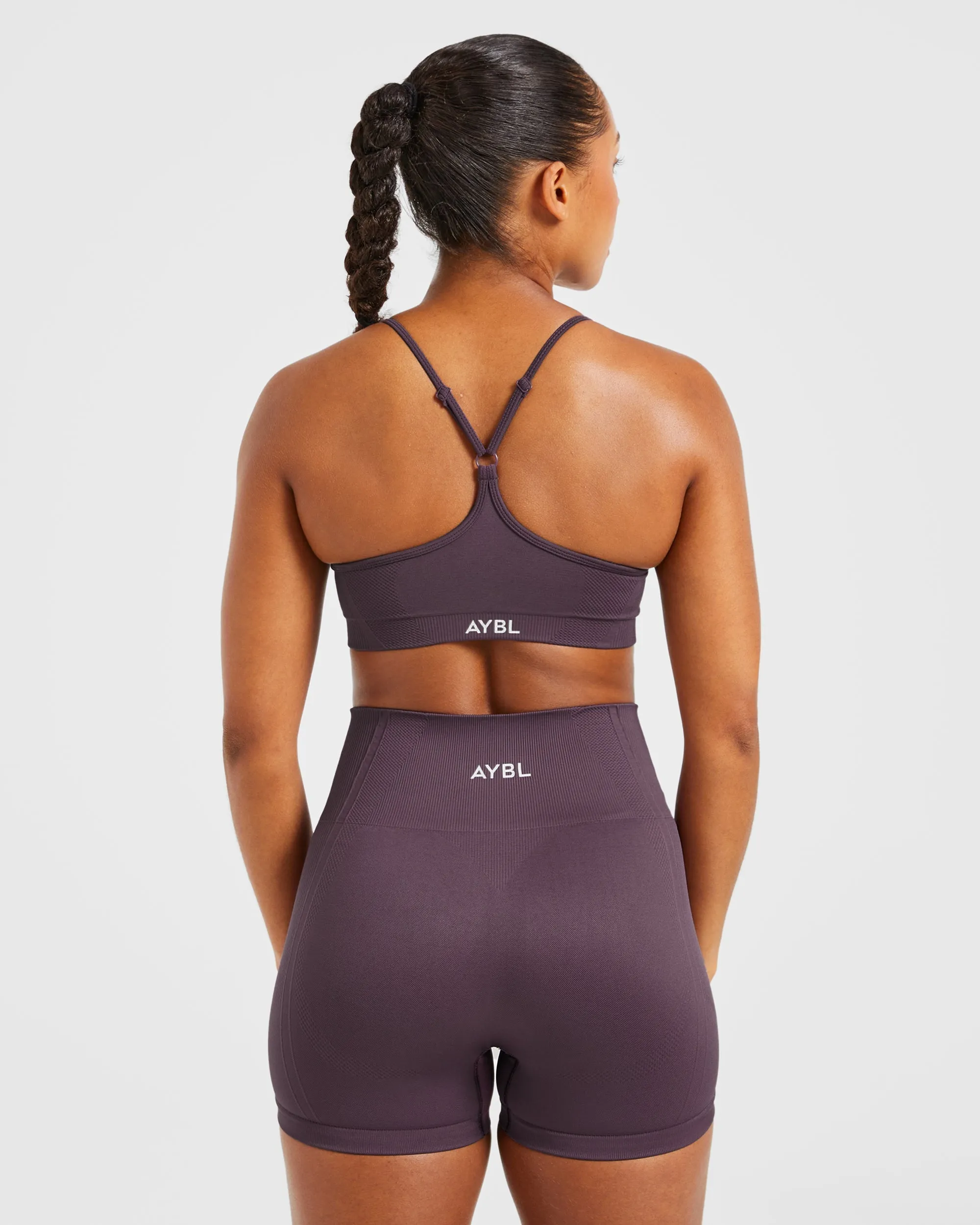 Balance V3 Seamless Strappy Sports Bra - Purple Teens Polyester