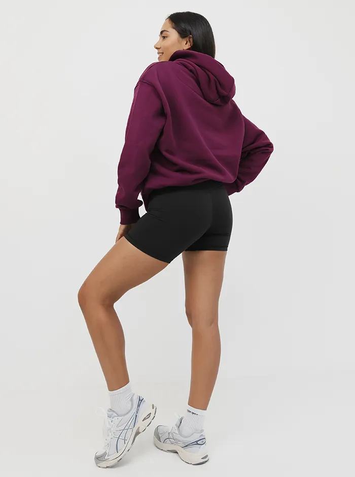 Heritage Hoodie In Mulberry Soft touch finish