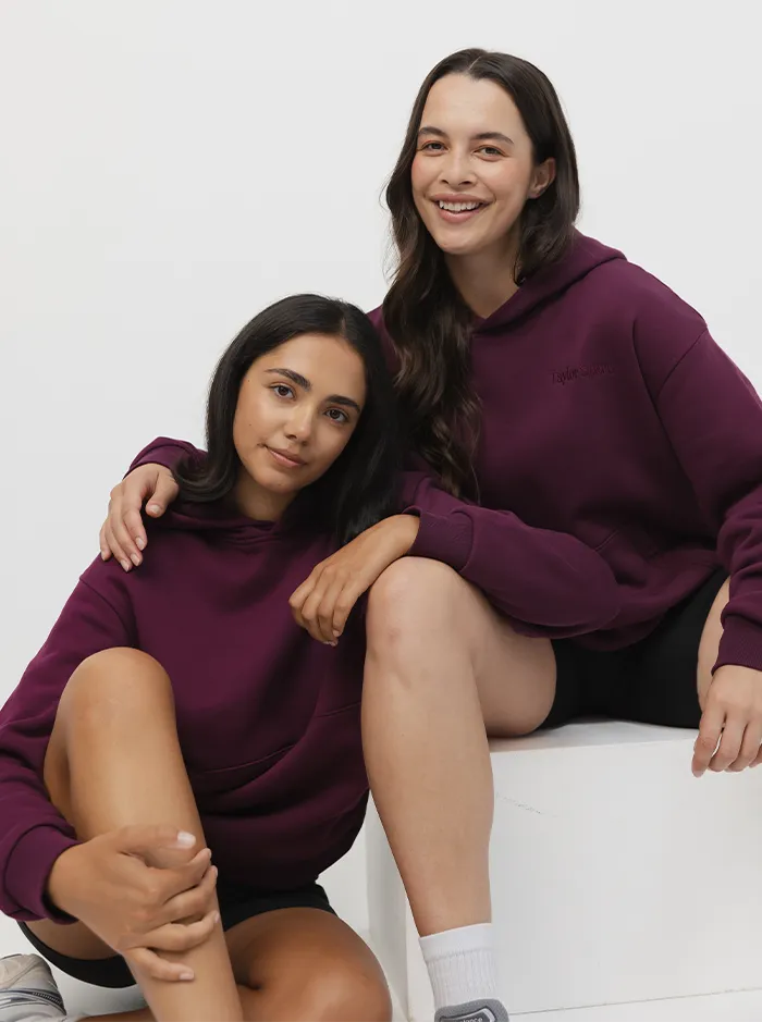 City Sense Modern Design Heritage Hoodie In Mulberry