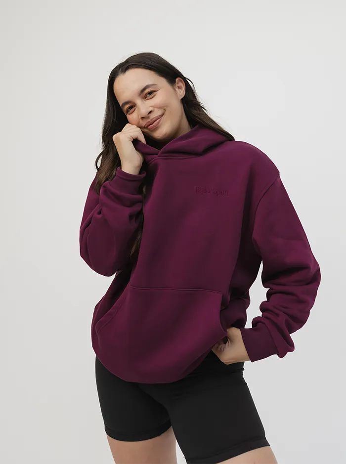 Heritage Hoodie In Mulberry Ultra Soft Handfeel