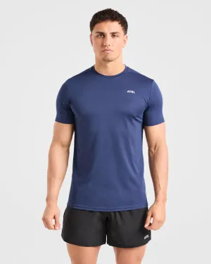 Stylish Comfort Stretchable Weave Origin T Shirt - Navy
