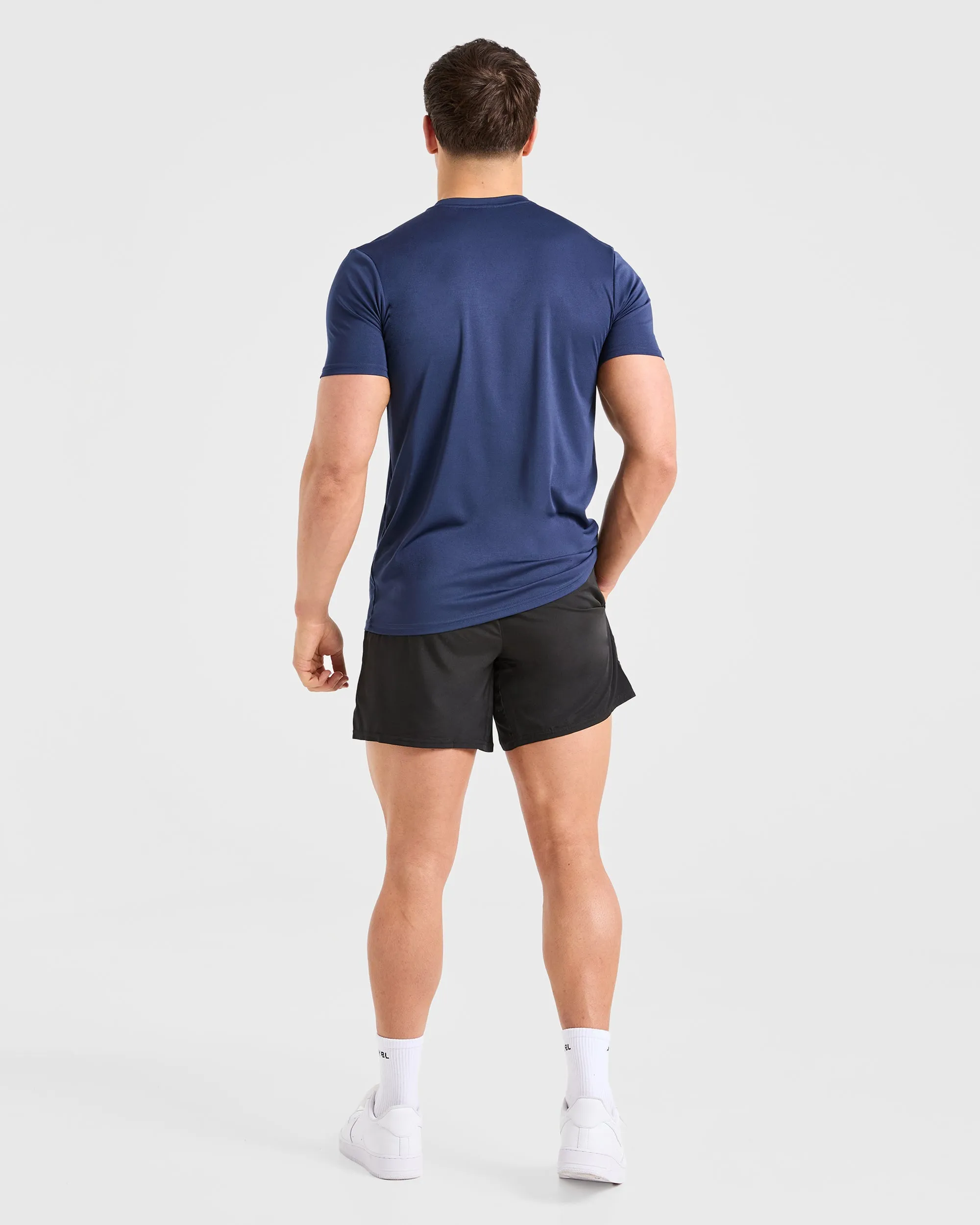 Origin T Shirt - Navy Plus size confidence Reinforced Collar