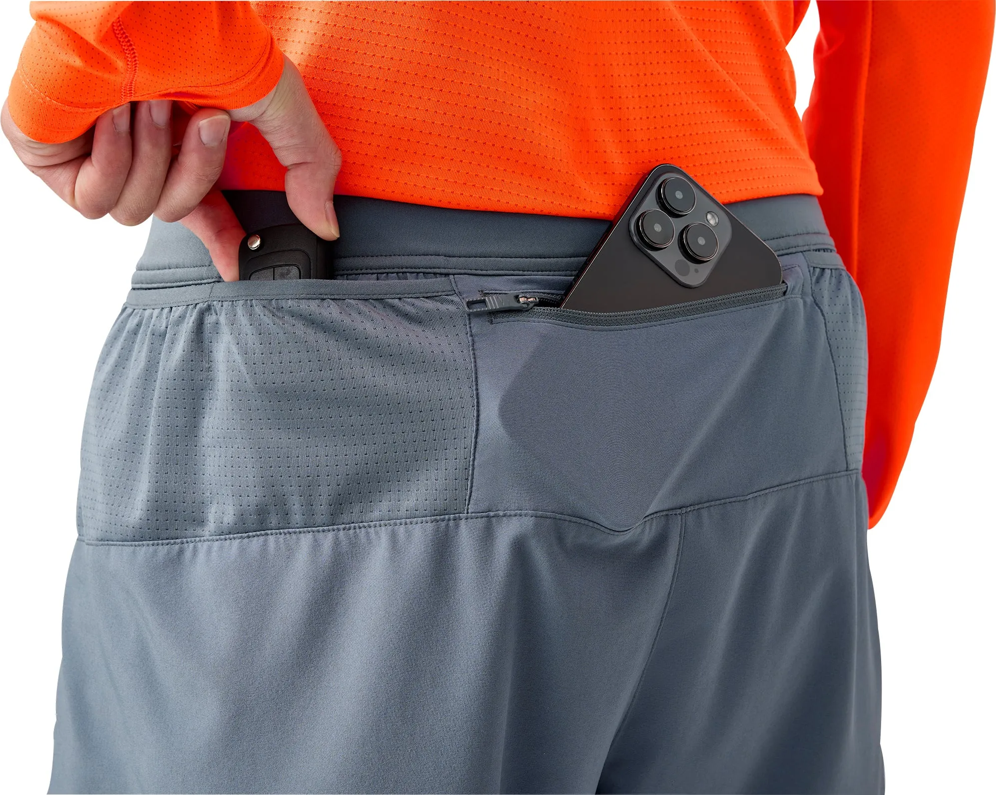 Brooks Journey 5 Inch Mens Running Shorts - Grey Retroreflective Accents Cool Breeze