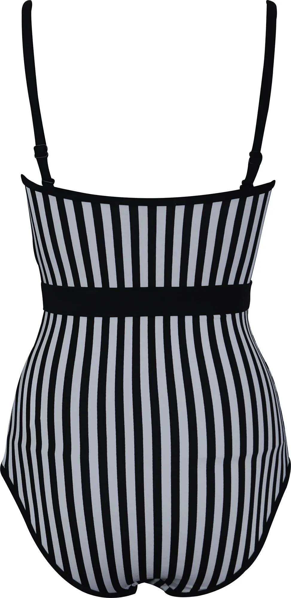 Deep-Tint Avon Monochrome Stripe Womens Swimsuit - Black