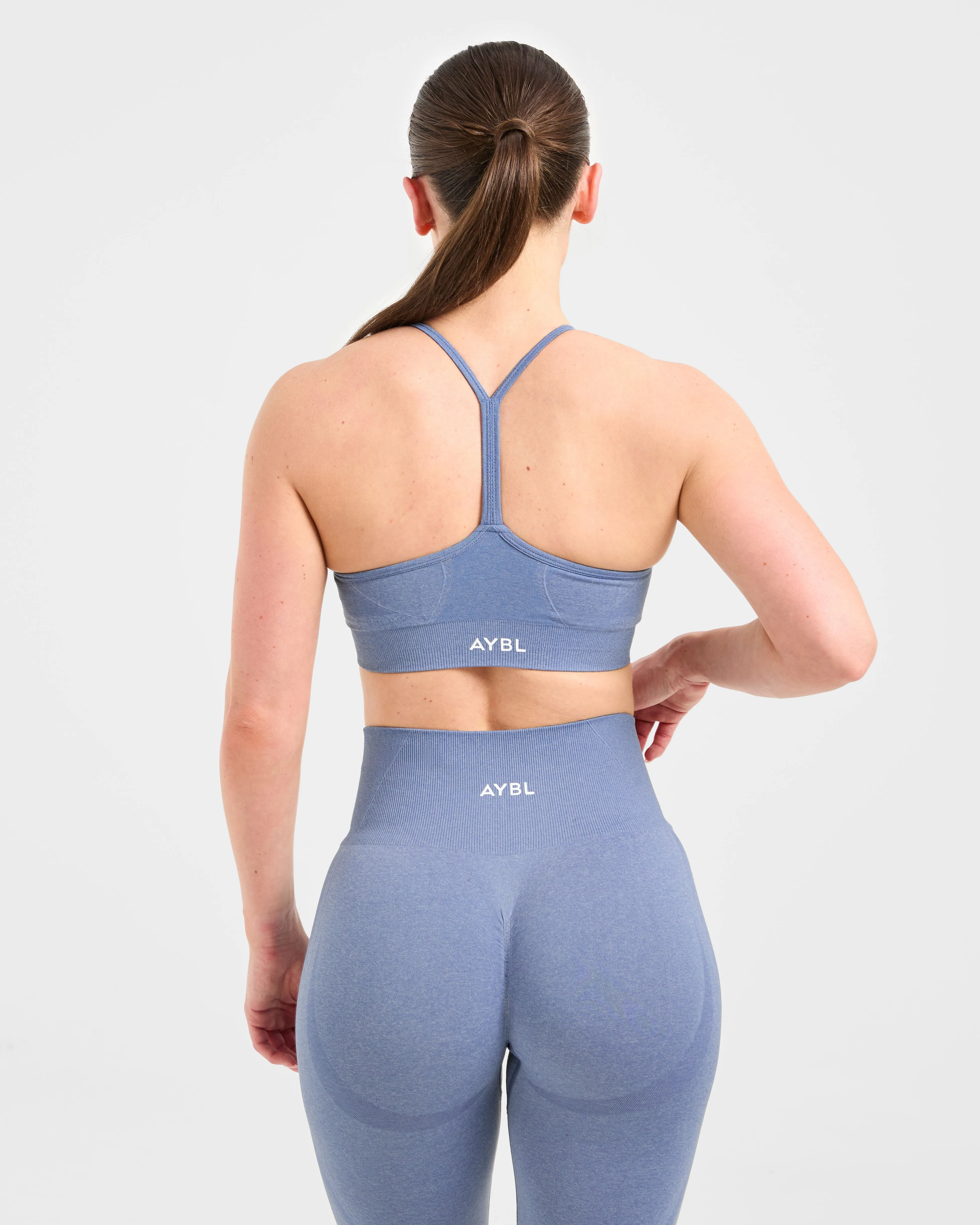 Seamless Fabric Comfortable Structure Empower Seamless Sports Bra - Blue Marl