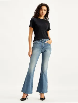Outfit Mood Women's 726 Blue Flared Fit Mid Rise Jeans