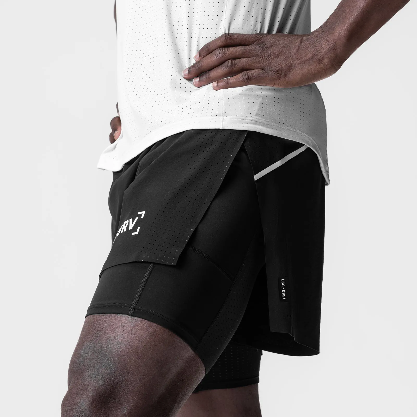 0951. Aerotex? 4" High Split Liner Short - Black/White school clothing