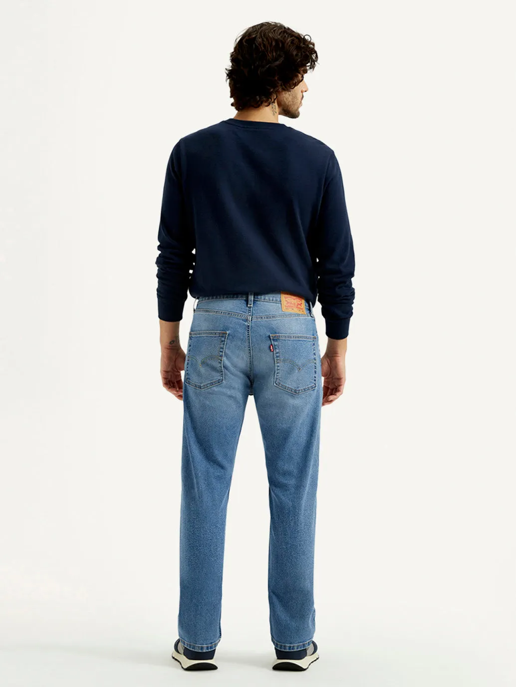 Light Wear Men's 555 Med Indigo Loose Fit Mid Rise Jeans