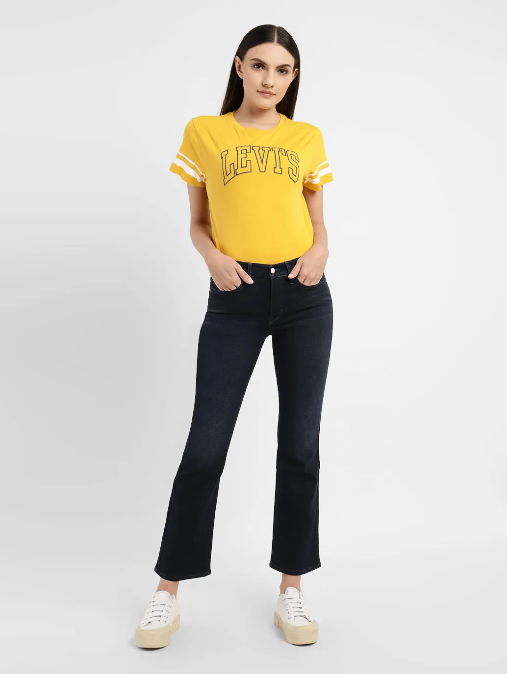Outfit Mix Women's 315 Blue Flared Fit High Rise Jeans