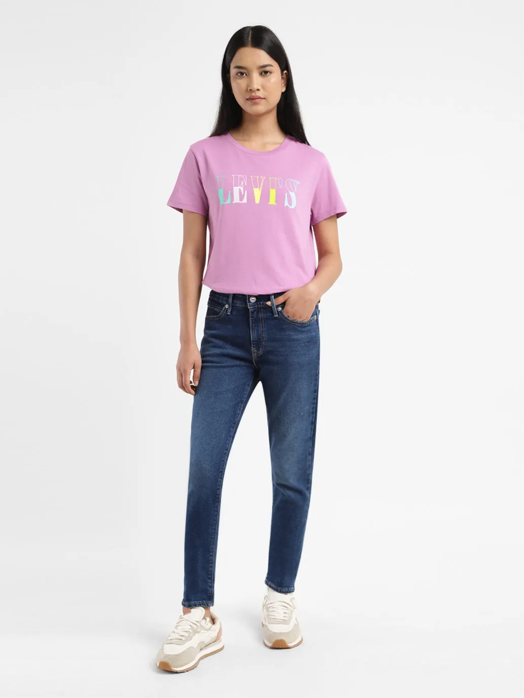 Women's 711 Blue Skinny Fit Mid Rise Jeans Casual Solution