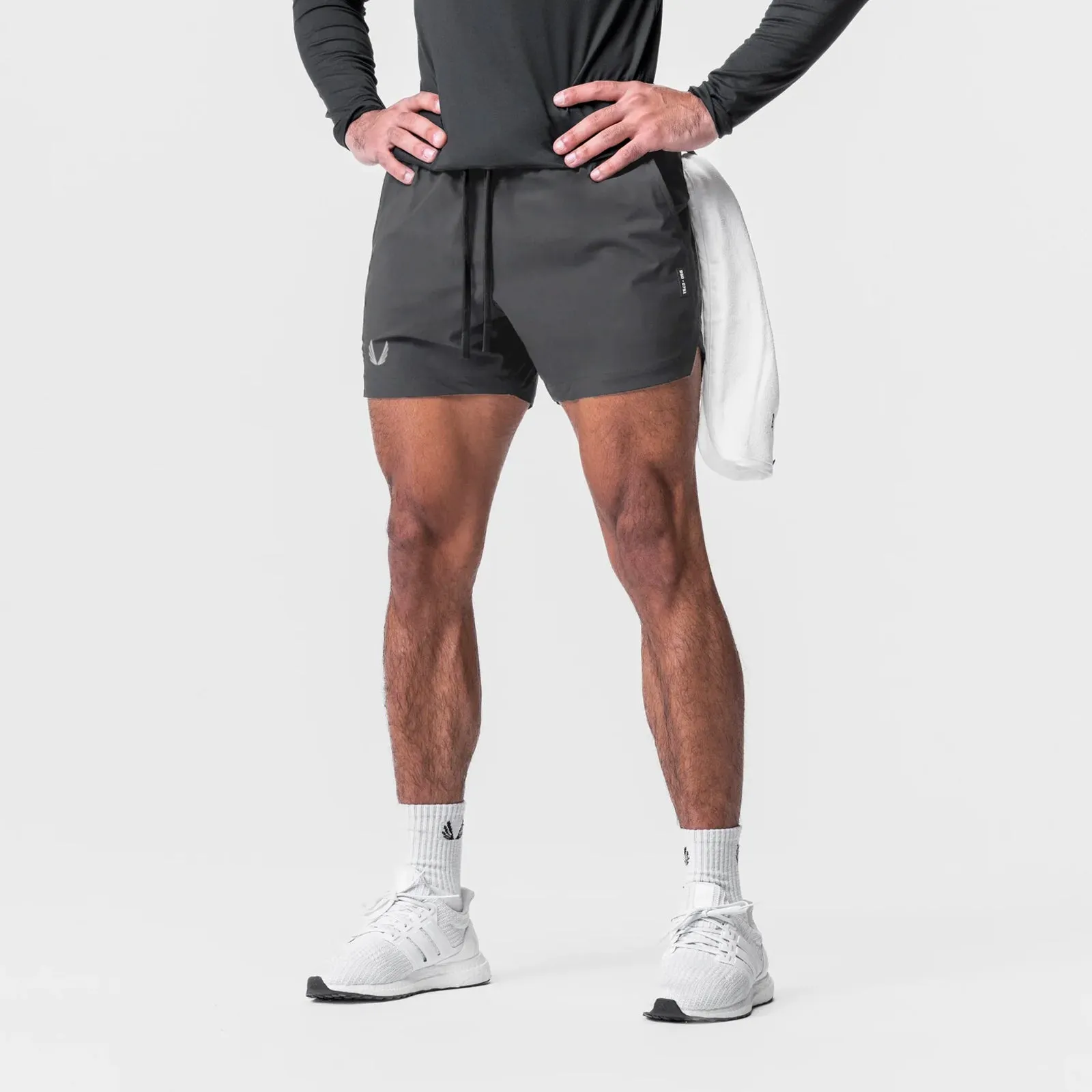 Fashion Forward warm weather 0751. Tetra-Lite? 5" Linerless Short - Space Grey "Wings"