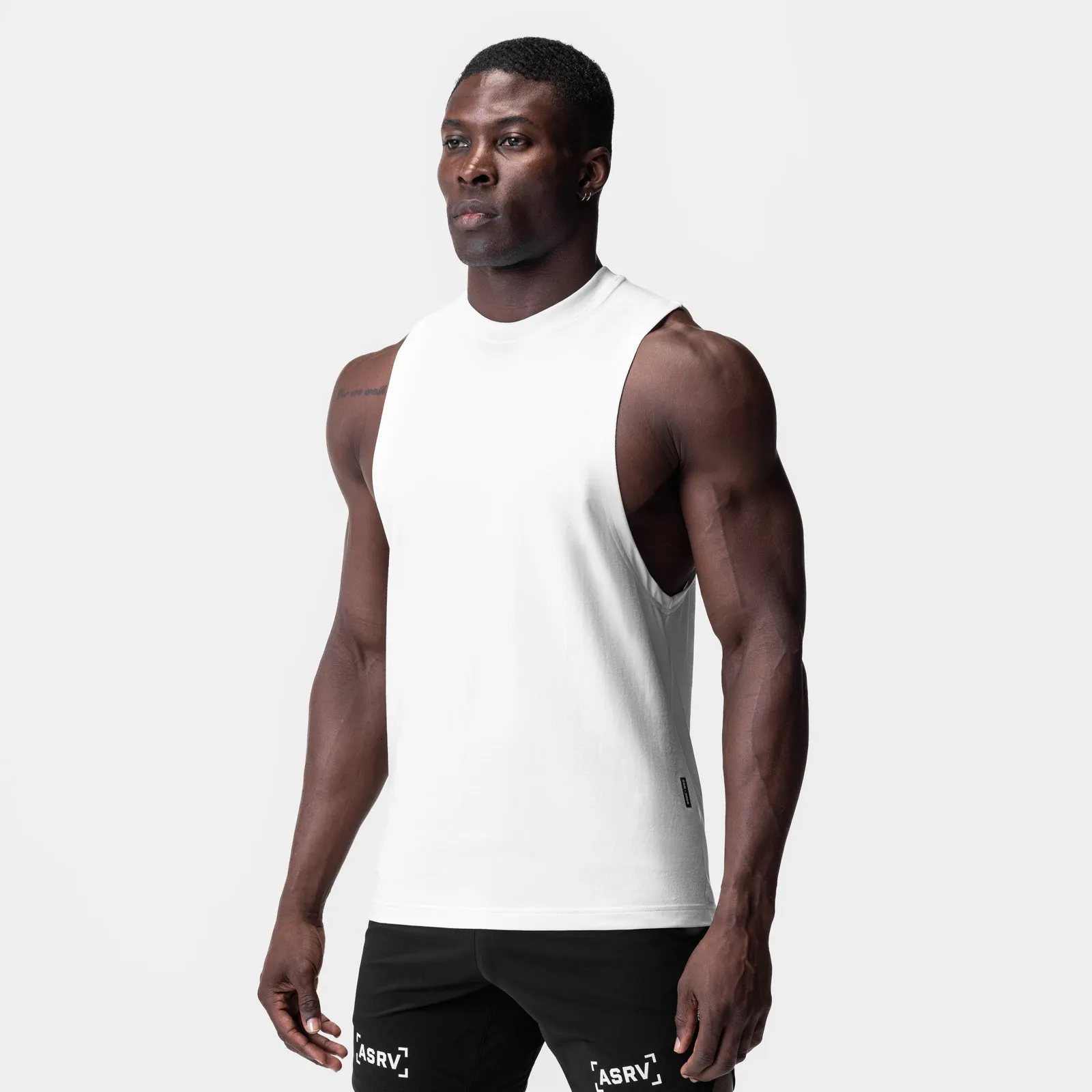 0926. Supima? Muscle Tank - White Artistic - appealing