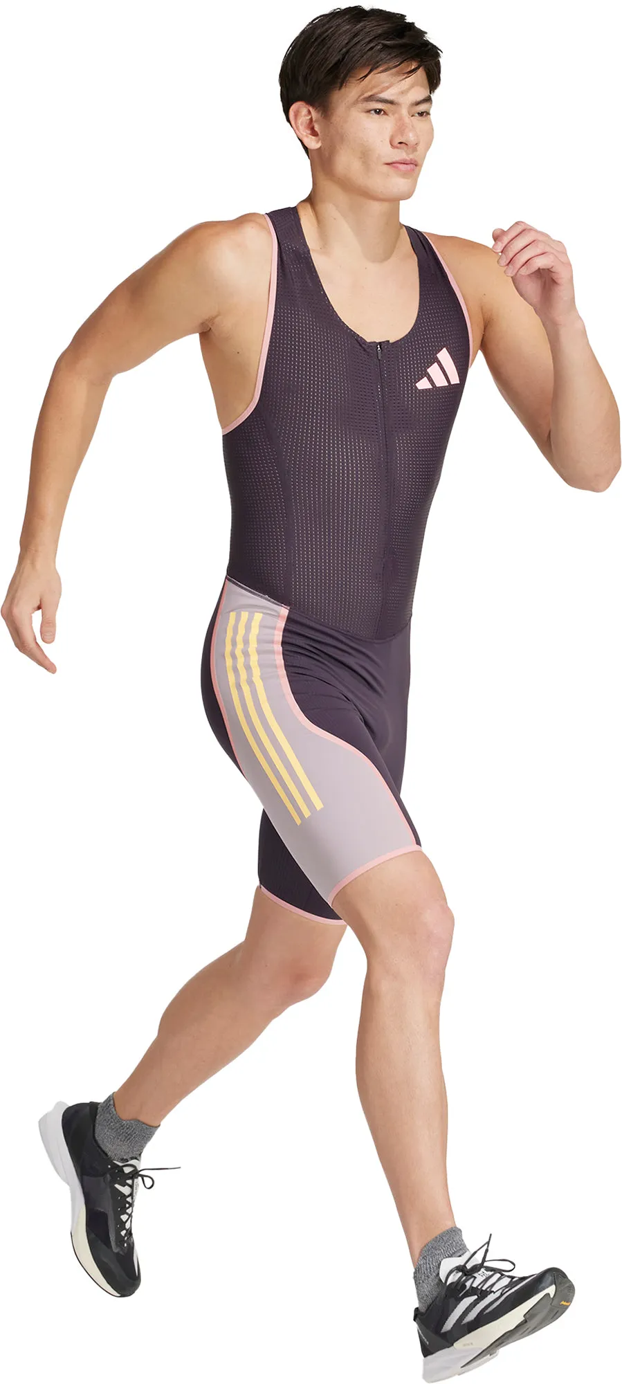 adidas Adizero Promo Sleeveless Mens Running Suit - Purple Simple Mood