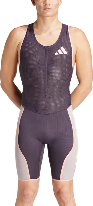 Wide Range Motion adidas Adizero Promo Sleeveless Mens Running Suit - Purple