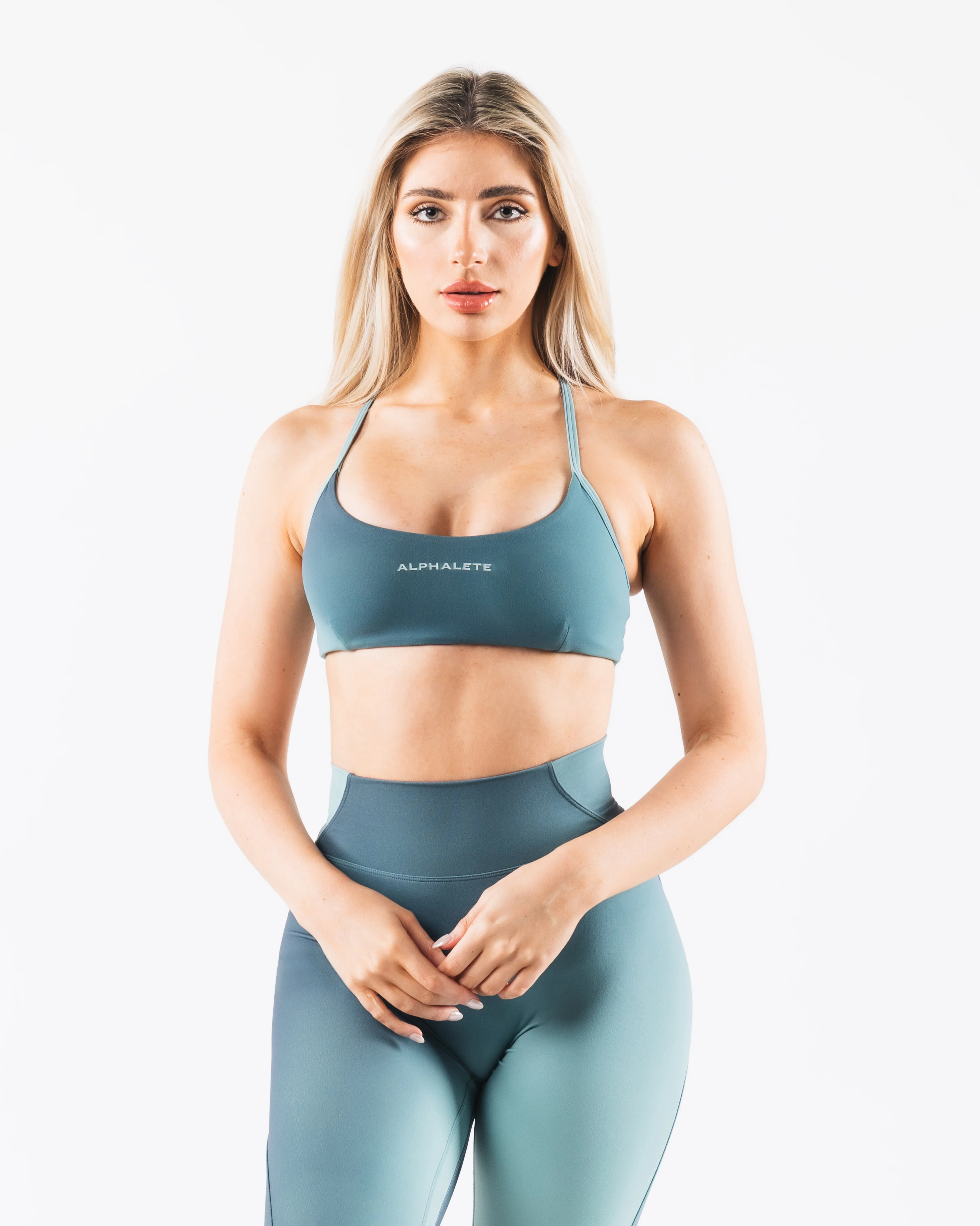 Aura 3 Strap Bra - Aura Glacier Print Blind stitching