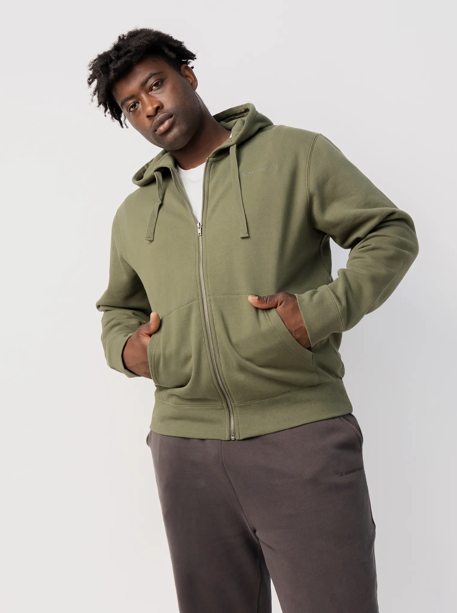 Classic Full Zip in Fern Sleeve Detail
