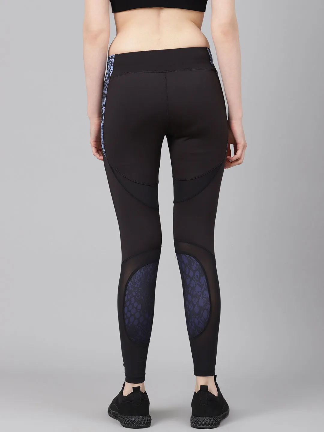 yoga session Alcis Women Black Printed Detail Training Tights