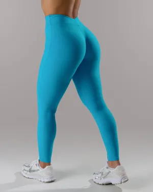 Dip Back Legging - Cerulean Trend Seeker Rib Knit