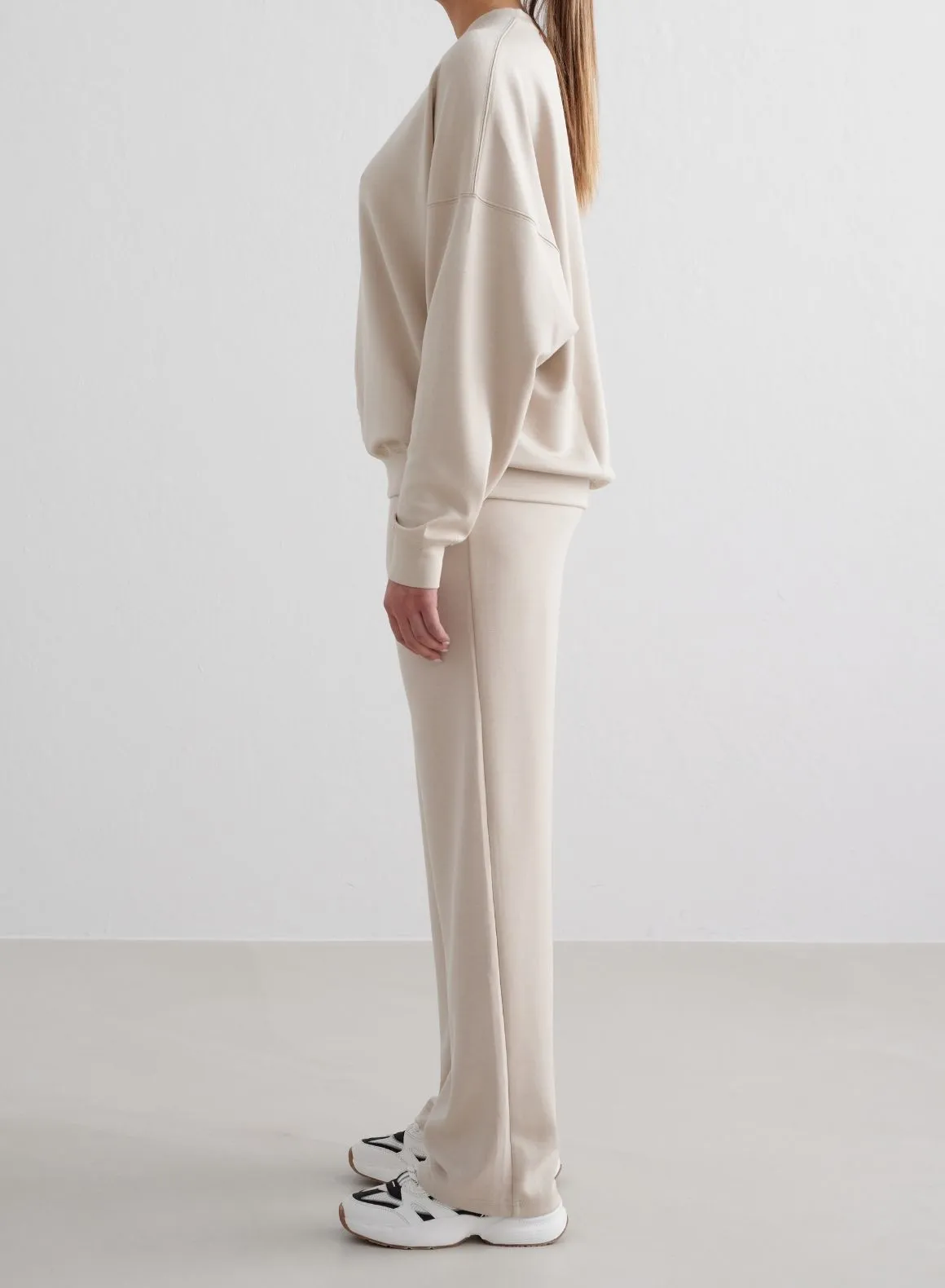 Classic Fit Caf?? Au Lait Comfy Modal Wide Pants