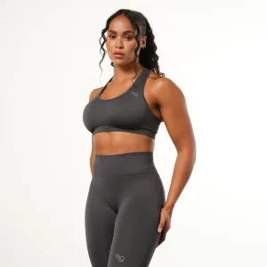 Vanquish Elevate Seamless Charcoal Support Bra Wide Underband Support Outdoor Activity