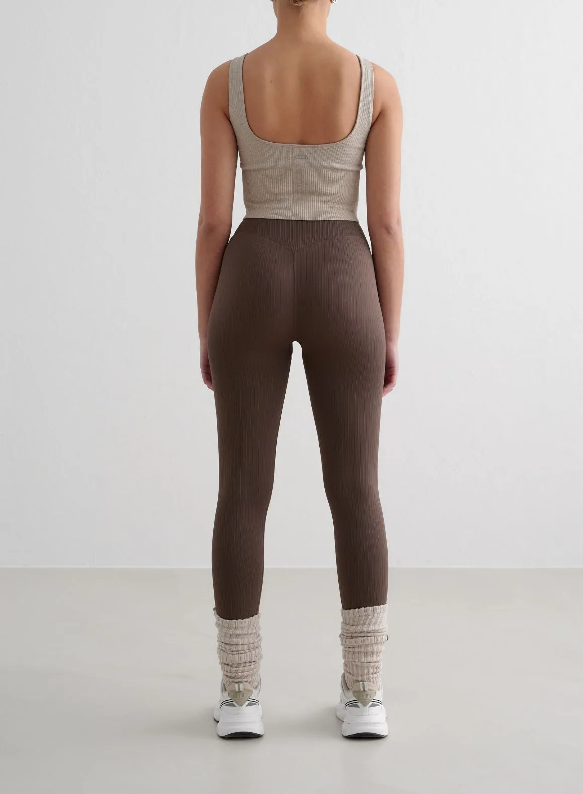 Macchiato Ribbed Seamless Tights Skin Friendly Evening Walk
