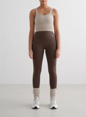 Stretch Fabric Chafe Resistant Design Macchiato Ribbed Seamless Tights