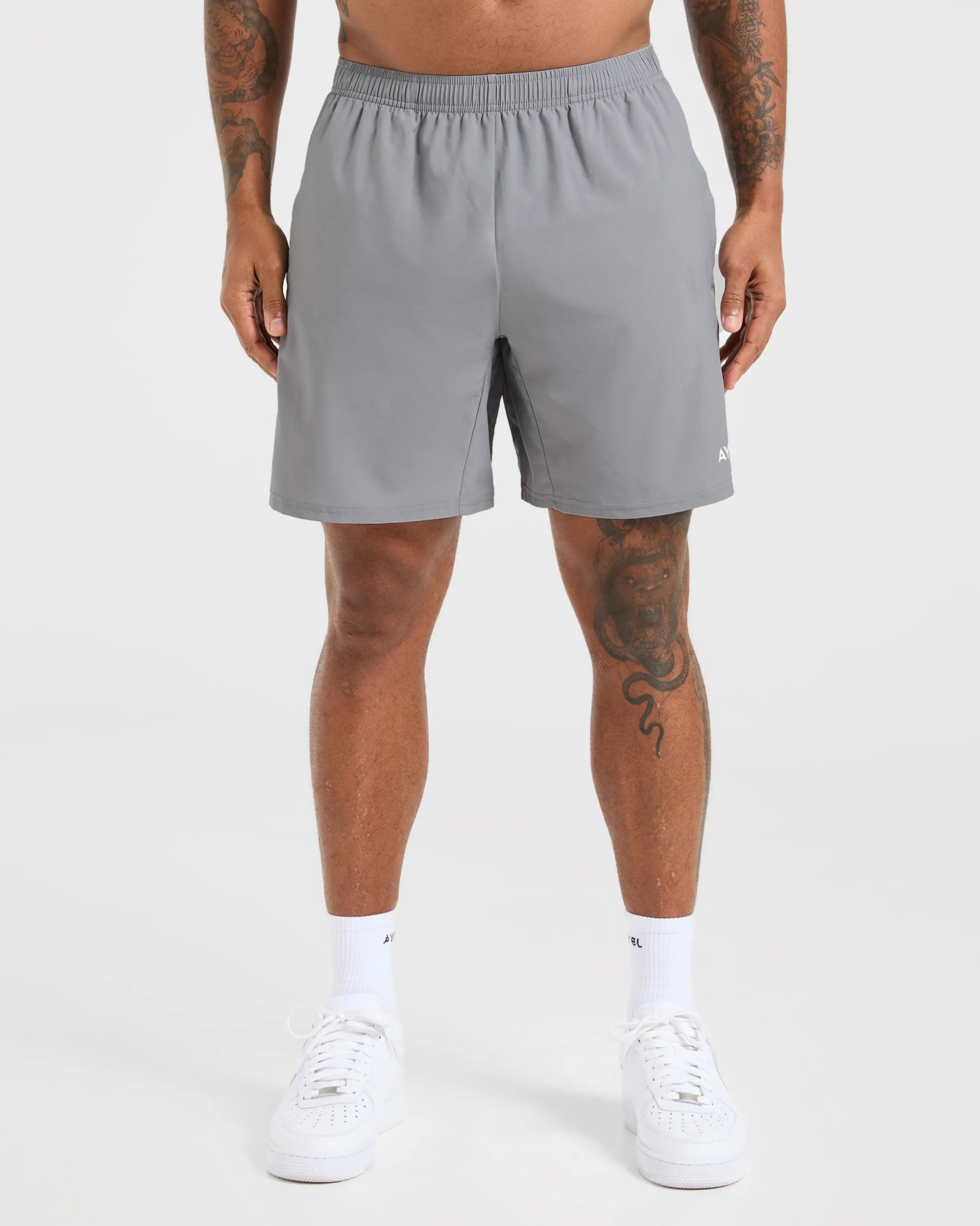 Durable Construction Antibacterial Core 7" Shorts - Grey