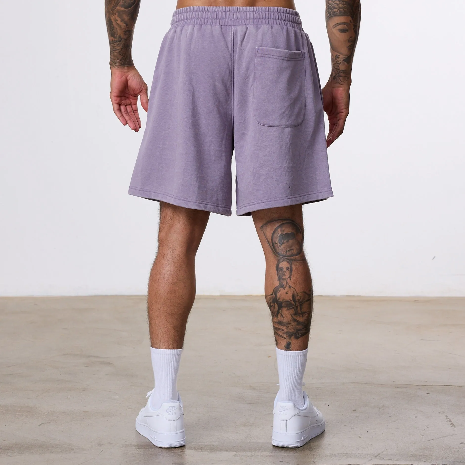 Fleece Lining Vanquish Better Than Yesterday Washed Purple Sweat Shorts