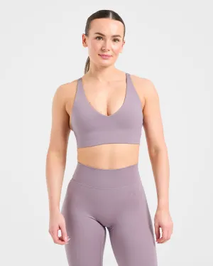 Breathable Structure Staple Sports Bra - Mauve Purple