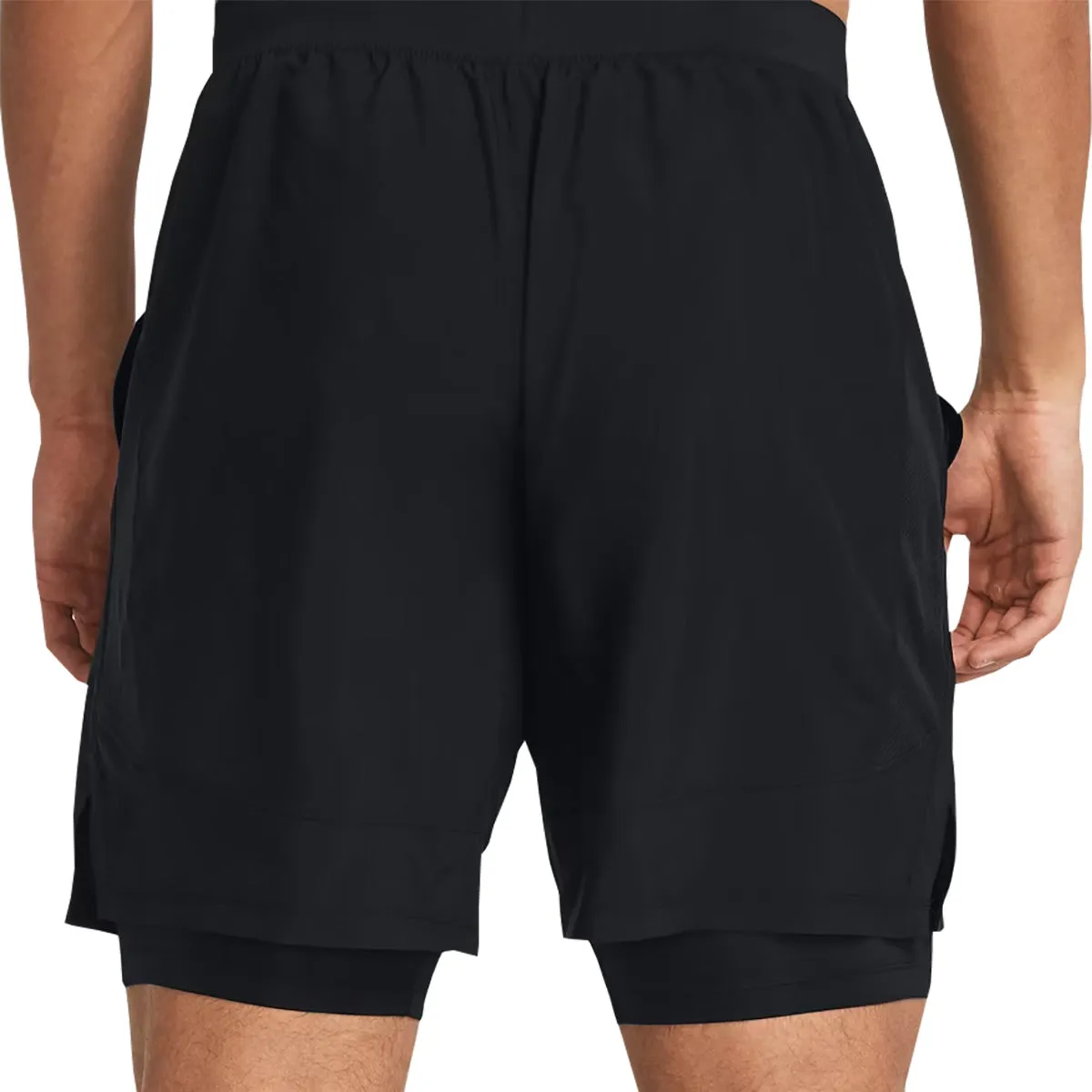 Stylish Outfit Under Armour Launch 2 In 1 Mens Running Shorts - Black