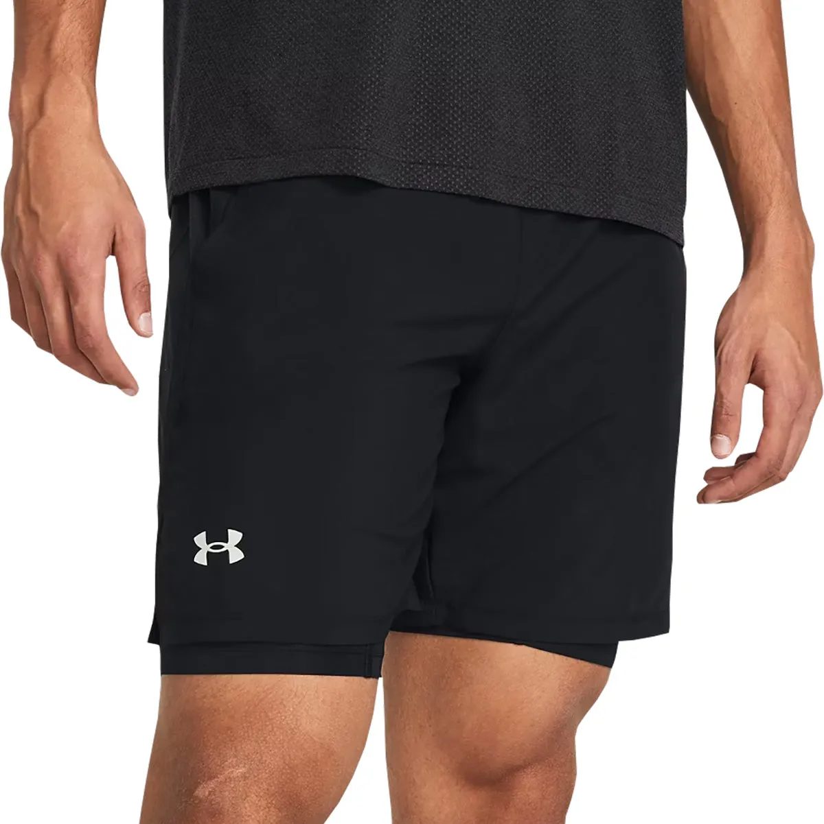 Under Armour Launch 2 In 1 Mens Running Shorts - Black Game Day Sleepwear