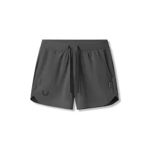 0751. Tetra-Lite? 5" Linerless Short - Space Grey "Black Wings" DoubleStitchedSeams cycling clothing