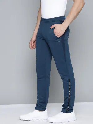 Alcis Men Navy Blue Slim Fit Solid Training Track Pants Functional Look