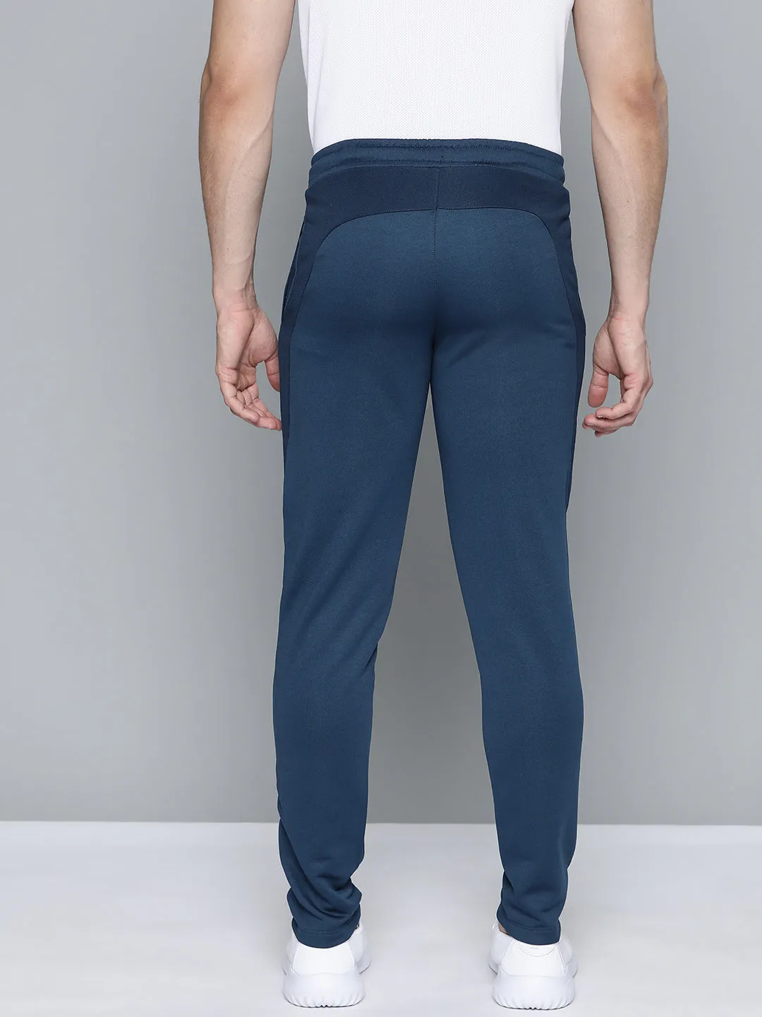 Transitional Style Alcis Men Navy Blue Slim Fit Solid Training Track Pants