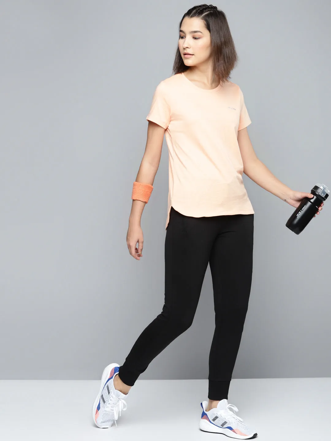 Sweat Wicking Lining Alcis Women Black Solid Joggers